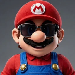 serious rap album cover of gritty dark rap super mario wearing sunglasses. hyper detailed, 4 k, high quality, smooth, sharp focus