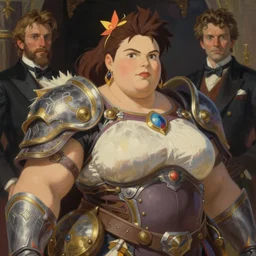 portrait of thick zarya from overwatch by jodhpurs greg manchess, painting by sargent and leyendecker, ghibli studio, asymmetrical intricate elegant illustration hearthstone, by greg rutkowski, by greg tocchini, by craig mullins