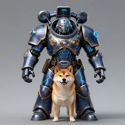 warhammer 4 0 k emperor armor realistic cyborg anthropomorphic shiba inu scifi cyberpunk x - ray, portrait art by donato giancola and greg rutkowski, realistic face, x - ray fields glowing in tesla electricity visible magnetic field, digital art, trending on artstation, symmetry