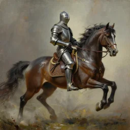 a painting of a knight riding a horse, concept art by hal foster and frank frazetta, reddit, fantasy art, concept art, d & d, masculine