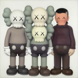 evil men by shusei nagaoka, kaws, david rudnick, airbrush on canvas, pastell colours, cell shaded, 8 k,