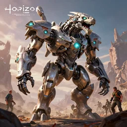 clamberjaw machine mecha animal beast robot of horizon forbidden west horizon zero dawn bioluminiscence global illumination ray tracing hdr fanart arstation by sung choi and eric pfeiffer and gabriel garza and casper konefal