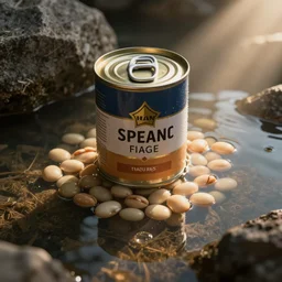 a can of beans submerged in water