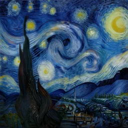 a sinister painting of a giant black hole over a beautiful fantasy landscape, volumetric light, artstation, high detail, perfect, starry night