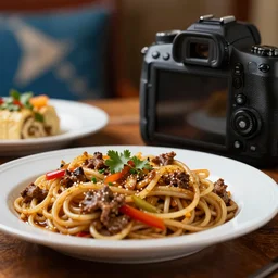 close - up focused dslr photograph of an djiboutian dinner, 8 k, high detail, volumetric lighting, hyperrealism, aesthetically pleasing, studio lighting, trending