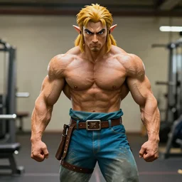 link from the legend of zelda as a bodybuilder.