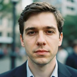 ultra realistic photo of a libertarian, film, perfect face, in the style of a candid photo