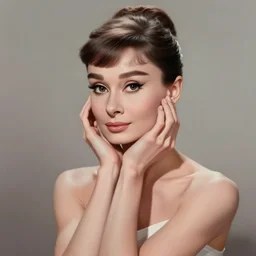 portrait of Audrey Hepburn, dreamy and ethereal, expressive pose, peaceful expression, elegant, highly detailed, digital painting, artstation, concept art, smooth, sharp focus, by gil elvgren
