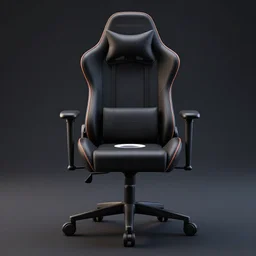 3d render of a gaming chair with a toilet hole, studio photo, dark background