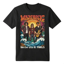 waves psychodelic rock band tour t - shirt print