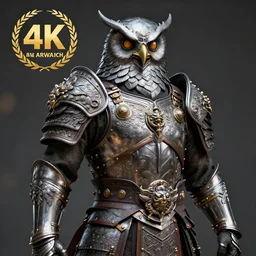 photo of a warrior with metal owl themed armour, highly detailed, 4 k, hdr, smooth, sharp focus, high resolution, award - winning photo
