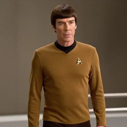 Movie still of Jim Parsons as Spock from Star Trek
