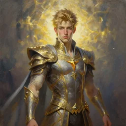 prince of light, hyper realistic oil painting, trending on artstation