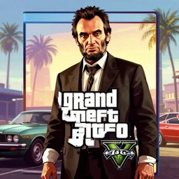 Abraham Lincoln in Grand Theft Auto 5 cover art, epic, 4k resolution, extremely detailed, very sharp, artstation, digital art, vibrant,