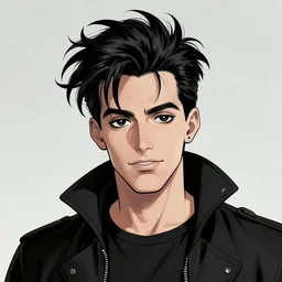 a goth guy with wild hair, in the style of archie comics (1963), artstation, HQ scan, by geof darrow and moebius, geof darrow art, moebius art