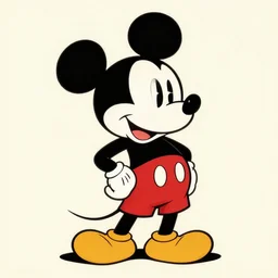 mickey mouse if he had only one ear, vintage art
