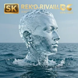 a water manipulation sculpture in the shape of a human head, on the ocean water, cinematic, in the style of johnson tsang, long shot, hyper detailed, hyper realistic, ray tracing, 8 k resolution, sharp focus, realistic water, award winning