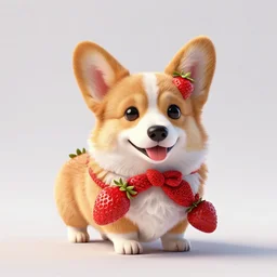 corgi made of strawberry, corgi crossed with a strawberry : ornate, dynamic, particulate, intricate, elegant, highly detailed, centered, artstation, smooth, sharp focus, octane render