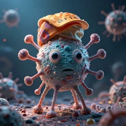 bacteriophage with a donald trump toupee, octane render, artstation