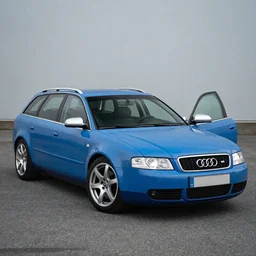 Wrecked Denim Blue Audi A4 B6 Avant (2002), created by Barclay Shaw