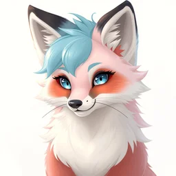 an anthropomorphic fox with pastel blue and pastel pink fur, trending on furaffinity, trending on artstation, furry art, digital art, by kawacy, portrait