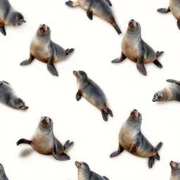 top view, a seamless pattern of seals photograph