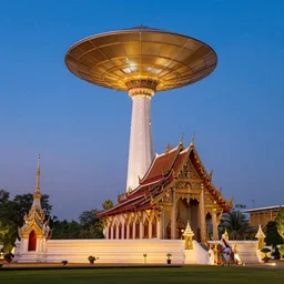 UFO in sky near Wat Rong Khun, nature photography