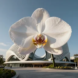 Zaha Hadid building combined with an orchid