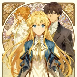 beautiful portrait of violet evergarden by ilya kuvshinov and alphonse mucha
