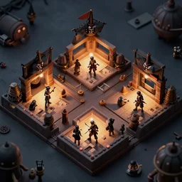 3 d isometric pirate game level, dynamic lighting, realistic graphics, sharp focus, trending on artstation, mysterious, 8 k, game art, rendered in vray