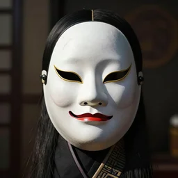 oni mask japanese style, cyber punk