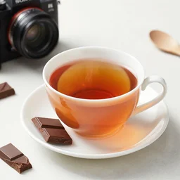 a tea made of chocolate, ( sony a 7 r iv, symmetric balance, polarizing filter, photolab, lightroom, 4 k, dolby vision, photography award )