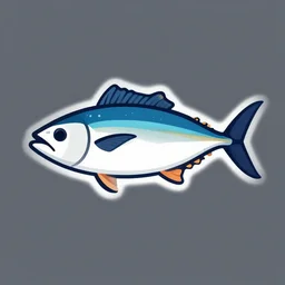 flat vector logo illustration of tuna in the style of kurzgesagt