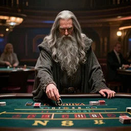 film still of gandalf gambling in a casino in new hangover movie, 8 k