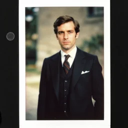 a lomographic photo of very confident man in formal cloth, year 1 9 7 0, cinestill, bokeh