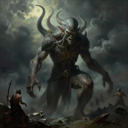 cthulhu in the style of wayne barlowe, gustav moreau, goward, bussiere, roberto ferri, santiago caruso, luis ricardo falero, frazetta
