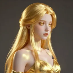 glowwave girl portrait, gold detailed, mel from arcane, hyper detailed, 3 / 4 shot, digital art, trending in artstation, cinematic lighting, studio quality, smooth render, unreal engine 5 rendered, octane rendered, art style by klimt and nixeu and ian sprigger and wlop and krenz cushart, none crop, full face
