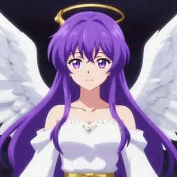 an angel, full upper-top, Pixiv trending, Ross tran style, purple