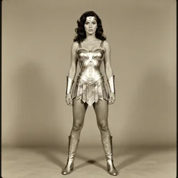 she - ra, portrait, full body, symmetrical features, silver iodide, 1 9 6 5 photograph, sepia tone, aged paper, sergio leone, master prime lenses, cinematic