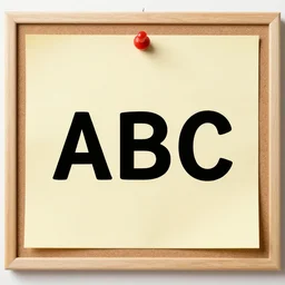 a notice board with 'ABC' text