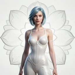 Mila Jovovich as Leeloo, The Fifth Element digital art, intricate flower designs, elegant, highly detailed, sharp focus, art by Artgerm and Greg Rutkowski and WLOP