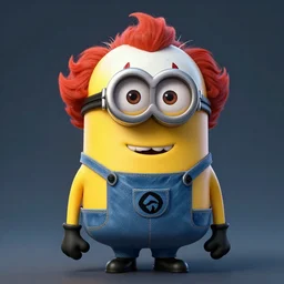 a minion in the style of pennywise, digital art, well detailed, 8k