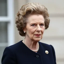 shaved head margaret thatcher