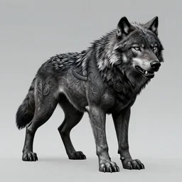 a beautiful symbol of a mighty wolf, struggle, honor, pride, intricate details, artstation, concept art, dark, dangerous
