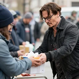 johnny depp helping homeless people get food