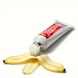 vintage toothpaste advertisement depicting charles manson slipping on a banana peel