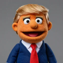 donald trump as a muppet. highly detailed felt. hyper real photo. 4 k