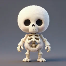 beautiful portrait character design a chibi cute fluffy skeleton, style of maple story and zootopia, official artwork portrait studio lighting by jessica rossier and brian froud and gaston bussiere