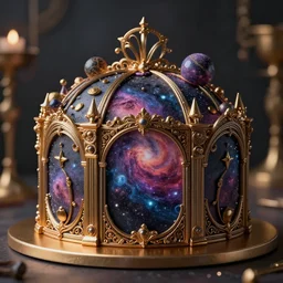A universe cake, cinematic shot, intricate, ornate, photorealistic, ultra detailed, realistic, 100mm, photography, octane, high definition, depth of field, bokeh, 8k, behance, artstation