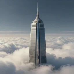 character concept portrait, skyscraper raising from clouds, digital painting, detailed, highly detailed, smooth, sharp focus, illustration by hubert robert